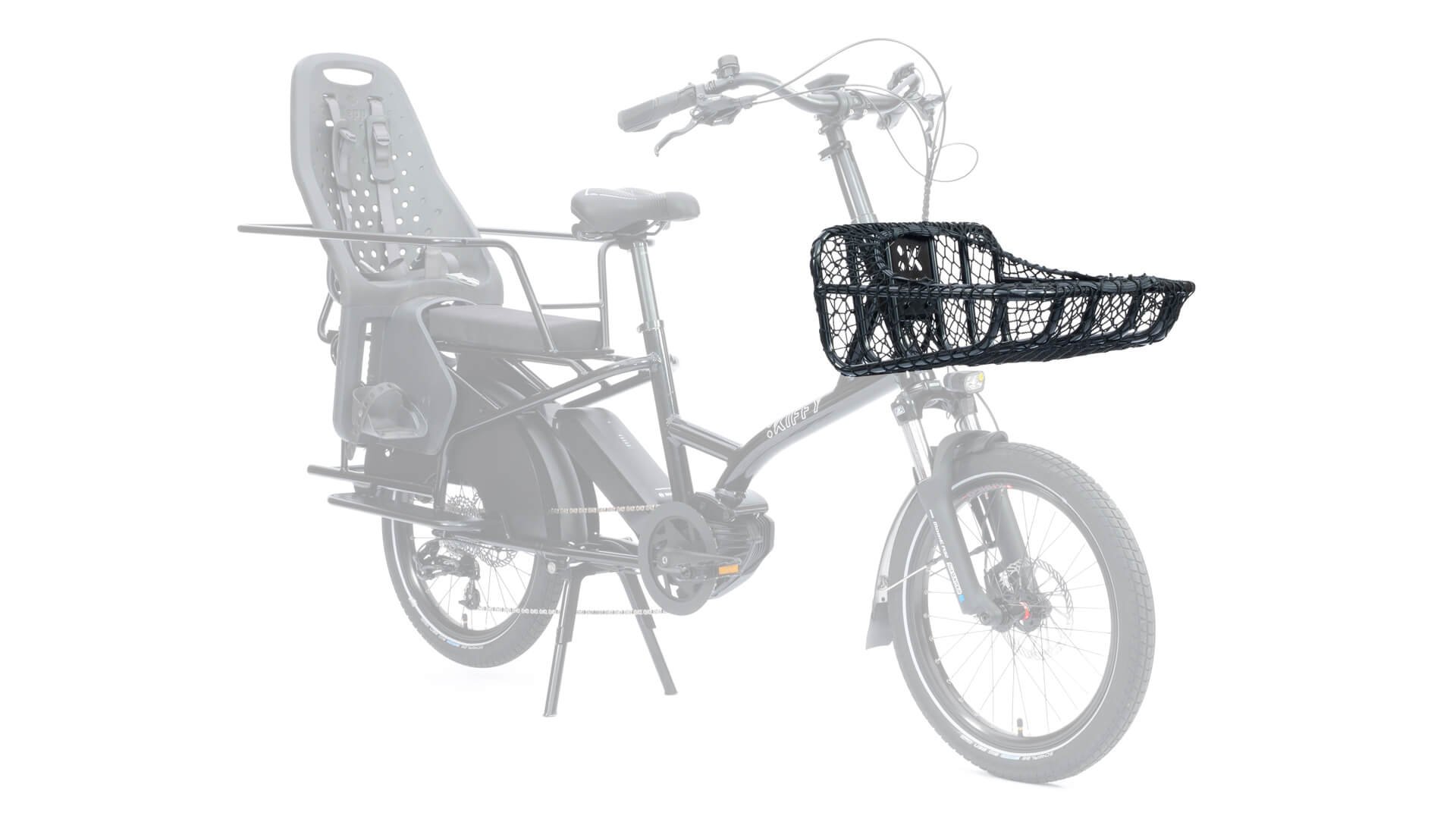 Panier optionnel, ici en place sur un longtail KIFFY Capsule bleu minéral