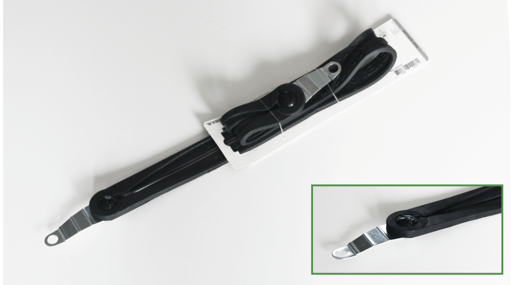 Sandows hollandais en caoutchouc noir