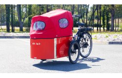 Triporteur NIHOLA CARGO 4.0 avec  protection pluie rouge