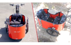 Triporteur NIHOLA CARGO 4.0 avec  protection pluie rouge