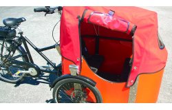 Triporteur NIHOLA CARGO 4.0 avec  protection pluie rouge