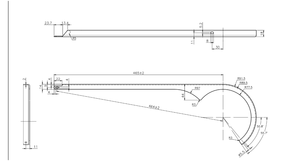 Couvre chaine R1 pour Shimano 38T noir mat Ss support