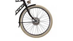 Roue avant avec jante double paroi noire,moyeu dynamo pour frein roller