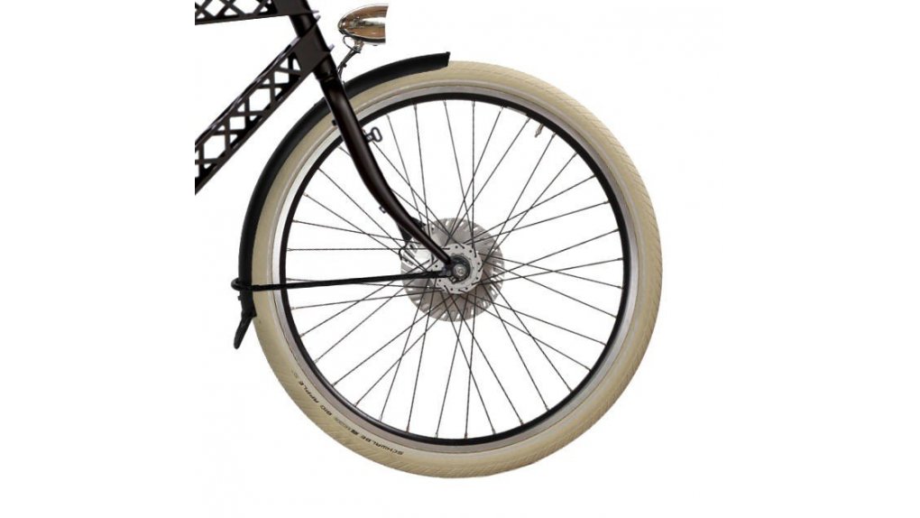 Roue avant avec jante double paroi noire,moyeu dynamo pour frein roller