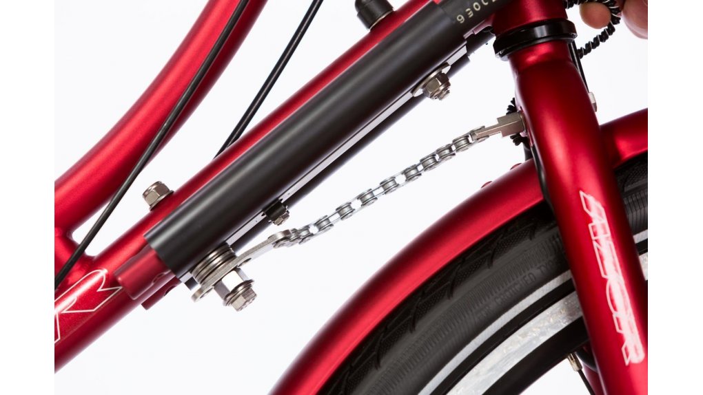 Rotation limitée à 180° pour éviter la chute du vélo à l'arrêt