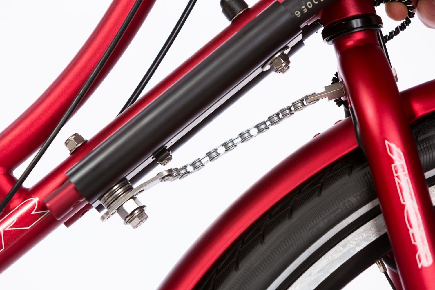 Rotation limitée à 180° pour éviter la chute du vélo à l'arrêt