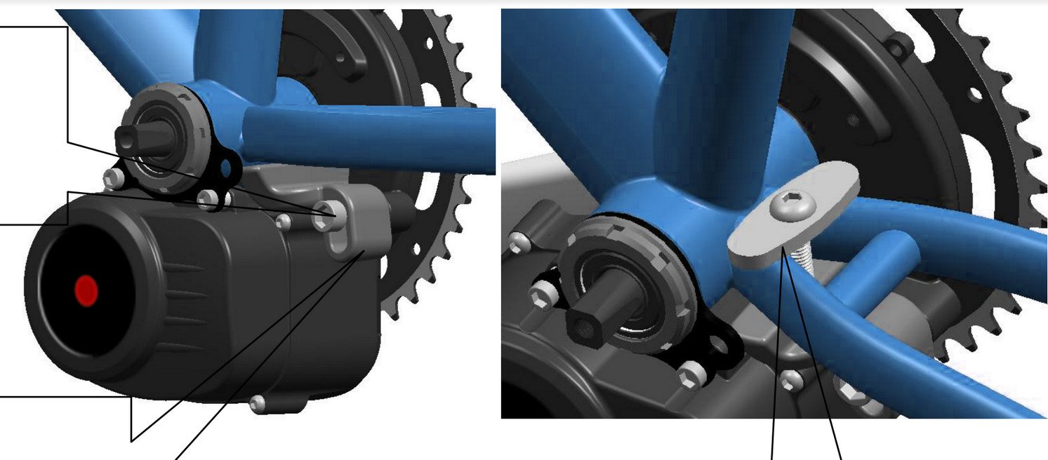 Moteur pédalier V2 pour vélo avec rétropédalage, couple 60 Nm