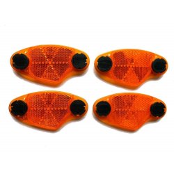 Jeu de 4 catadioptres de roues de vélo orange
