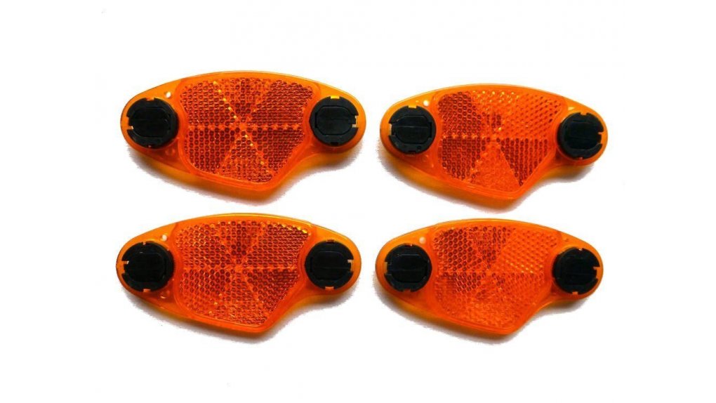 Jeu de 4 catadioptres de roues de vélo orange