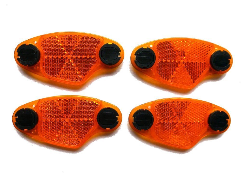 Jeu de 4 catadioptres de roues de vélo orange