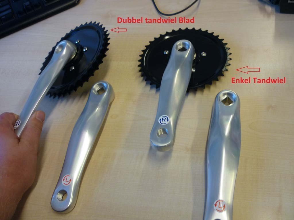 Jeu de plateaux 38 dents et manivelles pour tandem avec pédaliers indépendants