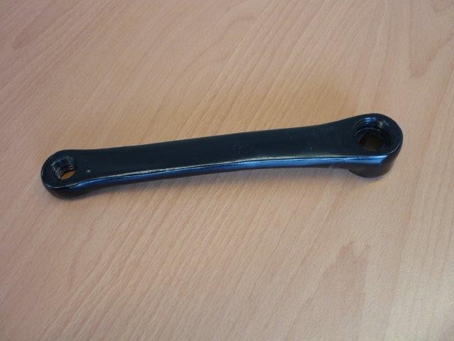 Manivelle droite avant pour tandem avec pédaliers dépendants,noire