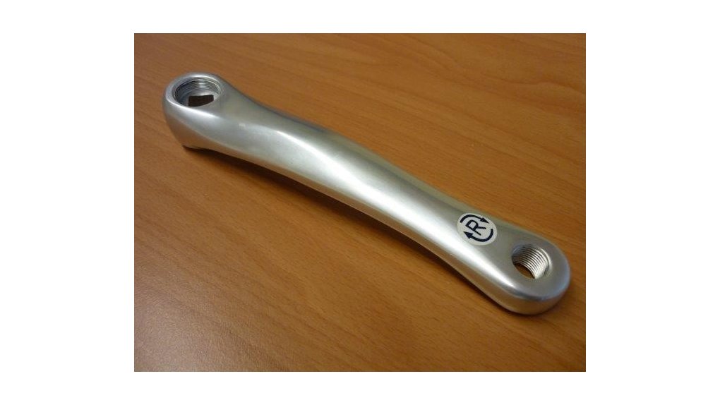 Manivelle droite avant pour tandem avec pédaliers dépendants,argent