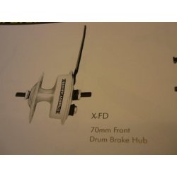 Moyeu frein tambour avant Sturmey Archer argent 70 mm