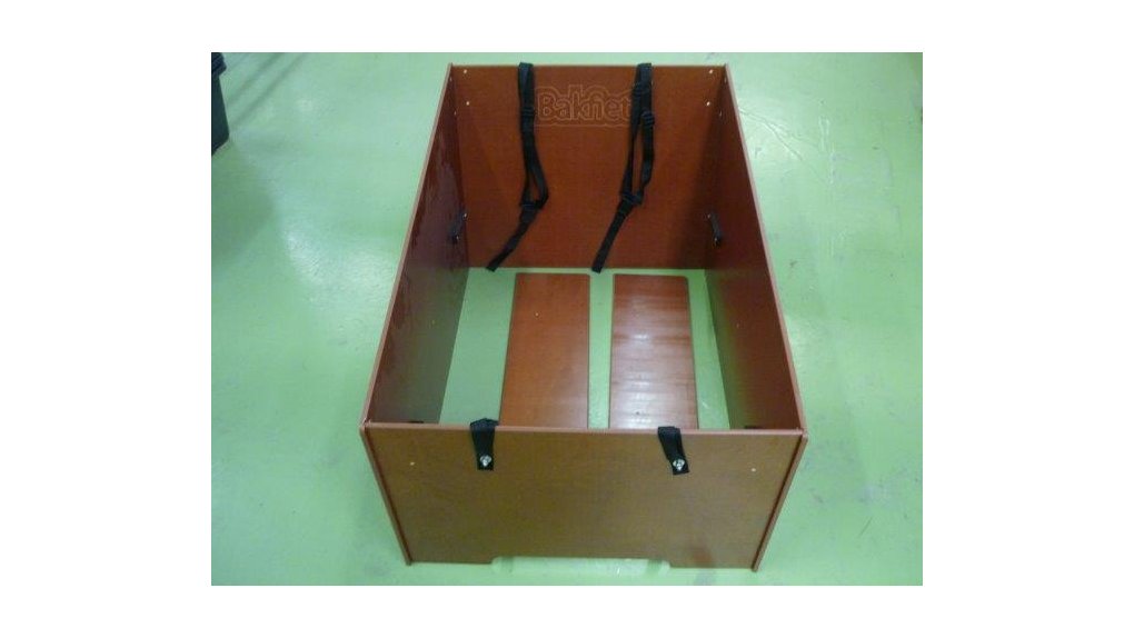 Coffre triporteur Bakfiets miel large ( bancs et ceintures incluses)  sans plancher