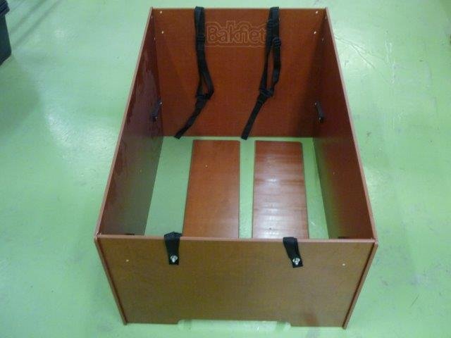 Coffre triporteur Bakfiets miel large ( bancs et ceintures incluses)  sans plancher