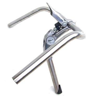 Potence réglable rapidement sans outil, noire, dia 25.4 mm