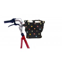 Panier de vélo noir à pois Klickfix