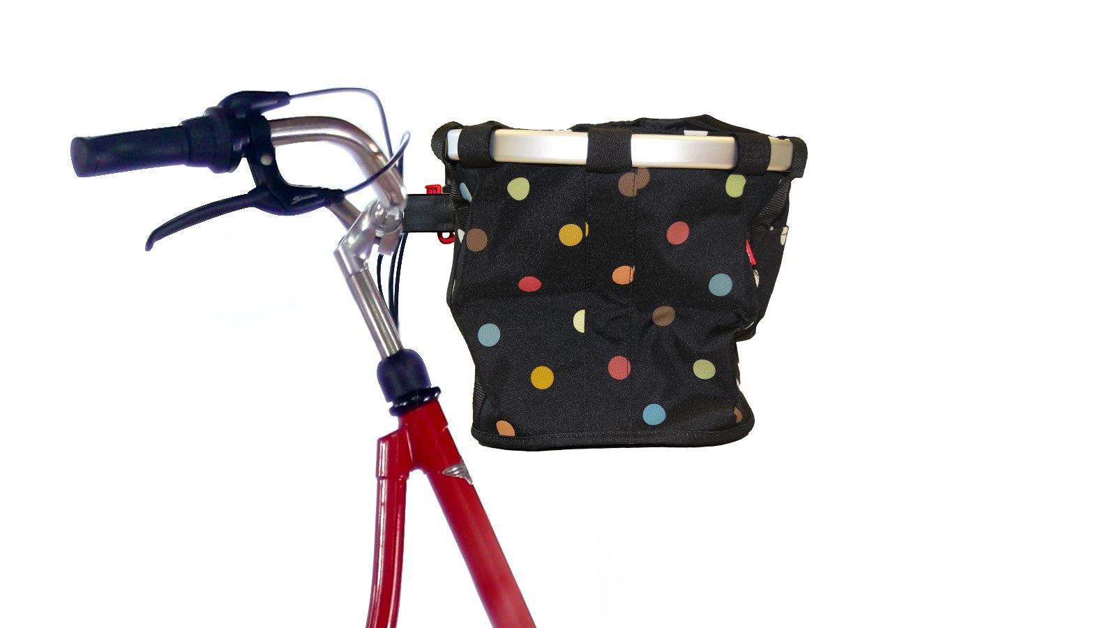 Panier de vélo noir à pois Klickfix