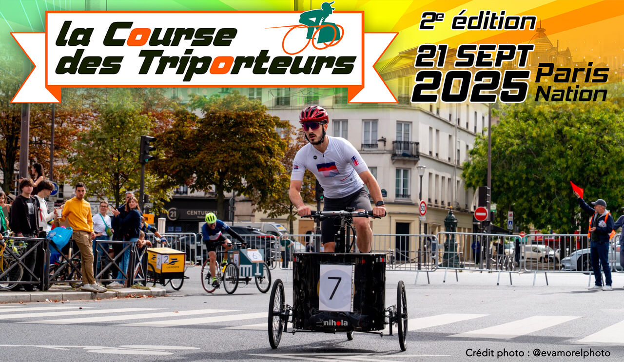 Maxime Totevin et son triporteur NIHOLA LOW en pleine course